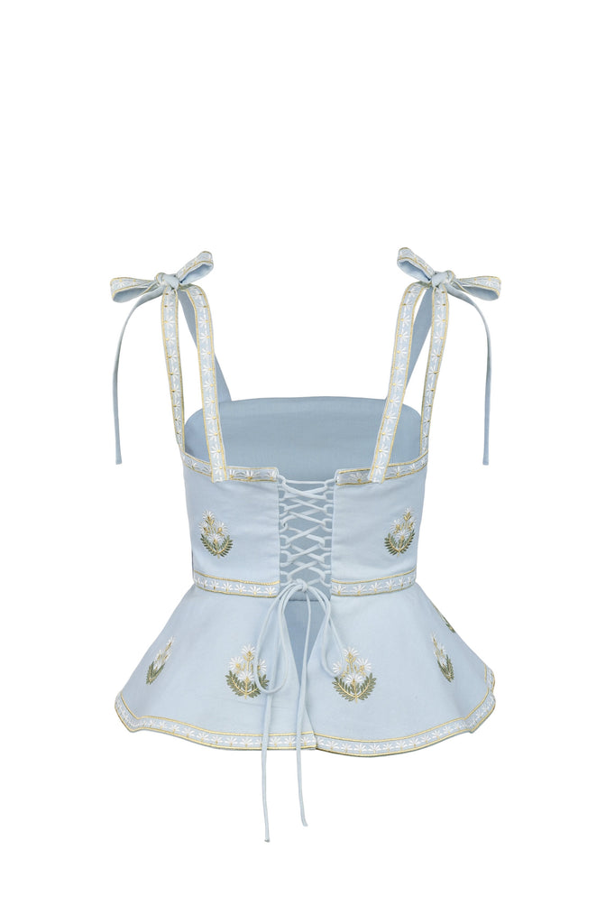 Mina Top - Baby Blue & Ivory (OTM Exclusive) Rosewater House