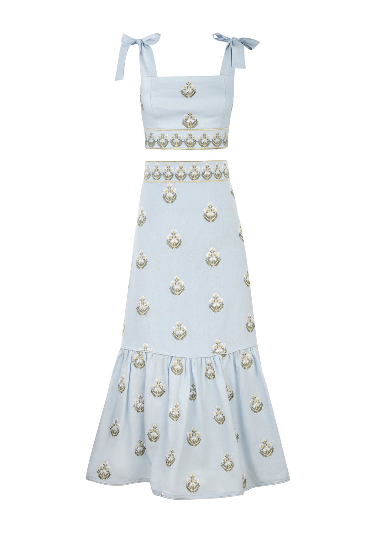 Begum Set - Light Blue & White Rosewater House