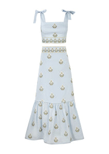 Begum Set - Light Blue & White Rosewater House