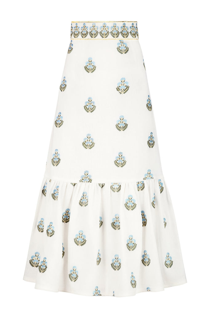 Begum Skirt- Off White & Blue Dresses - Formal Rosewater House - Wholesale SS25