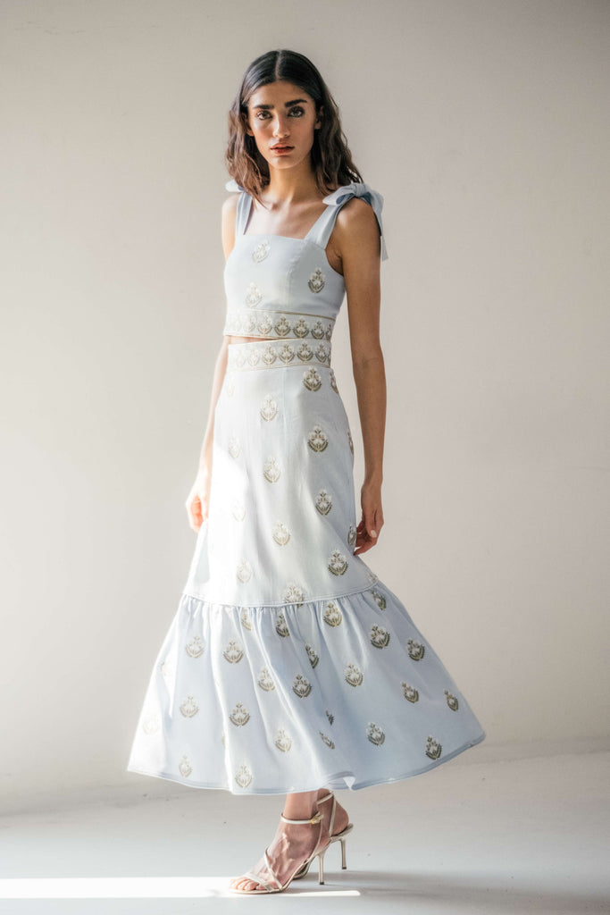 Begum Set - Light Blue & White Dresses - Formal Rosewater House