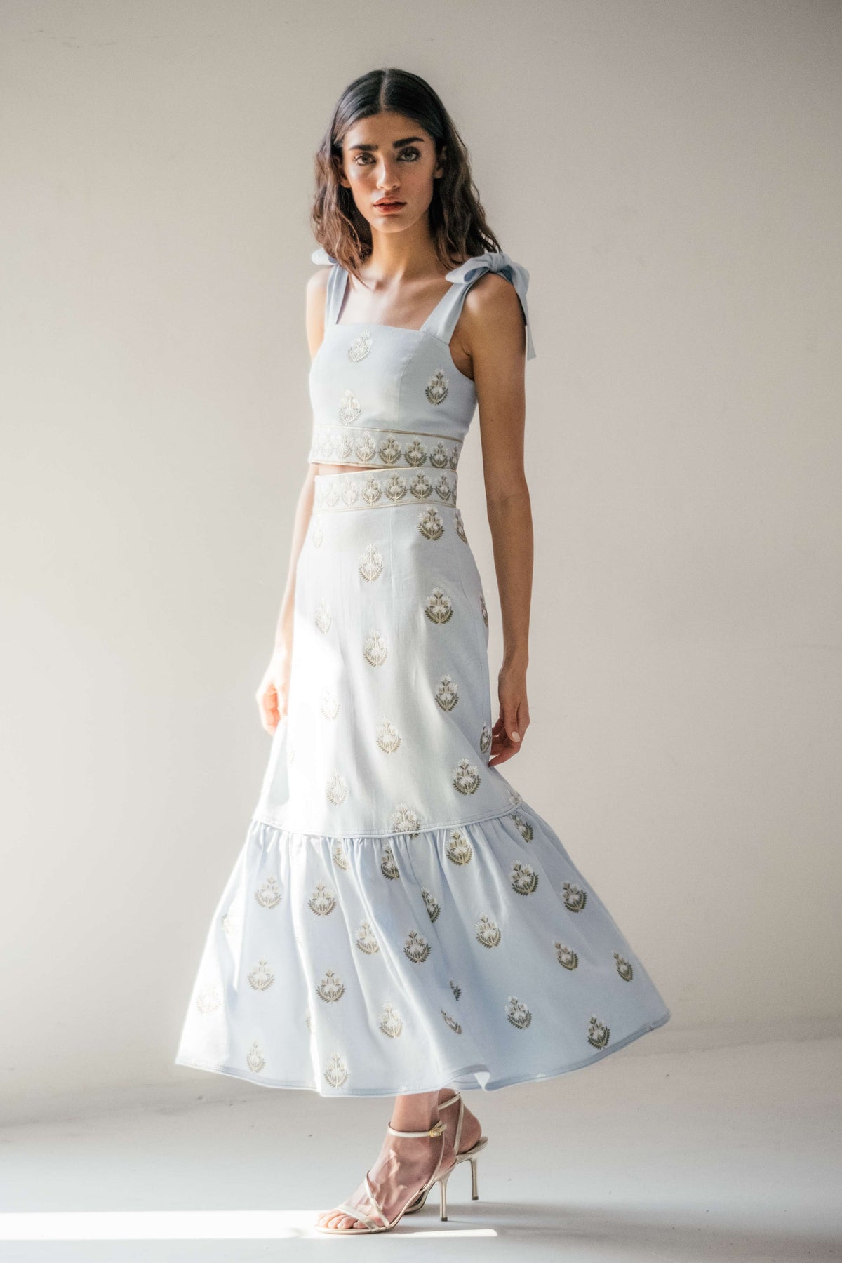 Begum Set - Light Blue & White Dresses - Formal Rosewater House