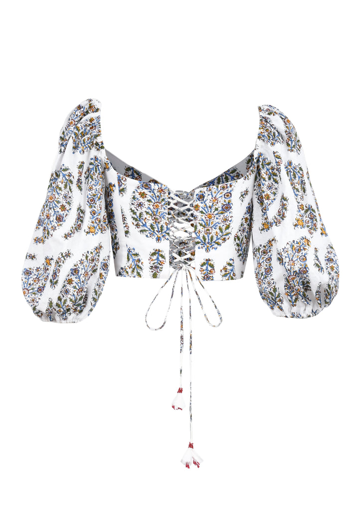 Rosa Cut-out Bustier - Paisley Ghalamkar Tops - Bustier & Embroidered Rosewater House