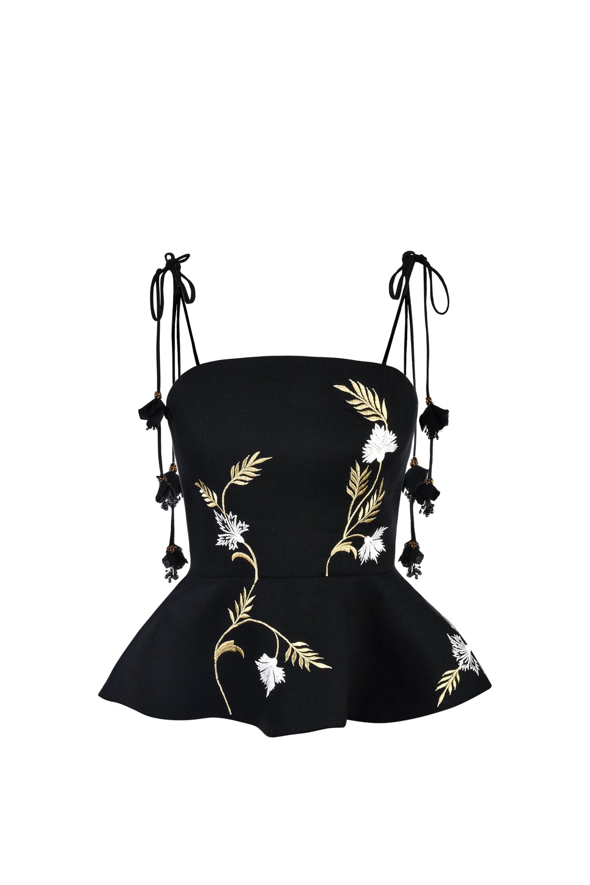 Lily Top - Black & Ivory & Gold Rosewater House
