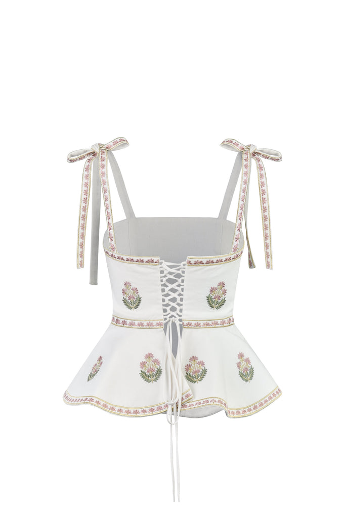 Mina Top - Ivory & Pink (SAMPLE) Rosewater House