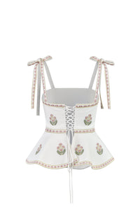 Mina Top - Ivory & Pink (SAMPLE) Rosewater House