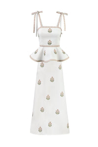 Mina Skirt - Ivory & Pink (SAMPLE) Rosewater House