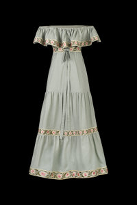 Carnation Ruffle Dress in Mint & Pink