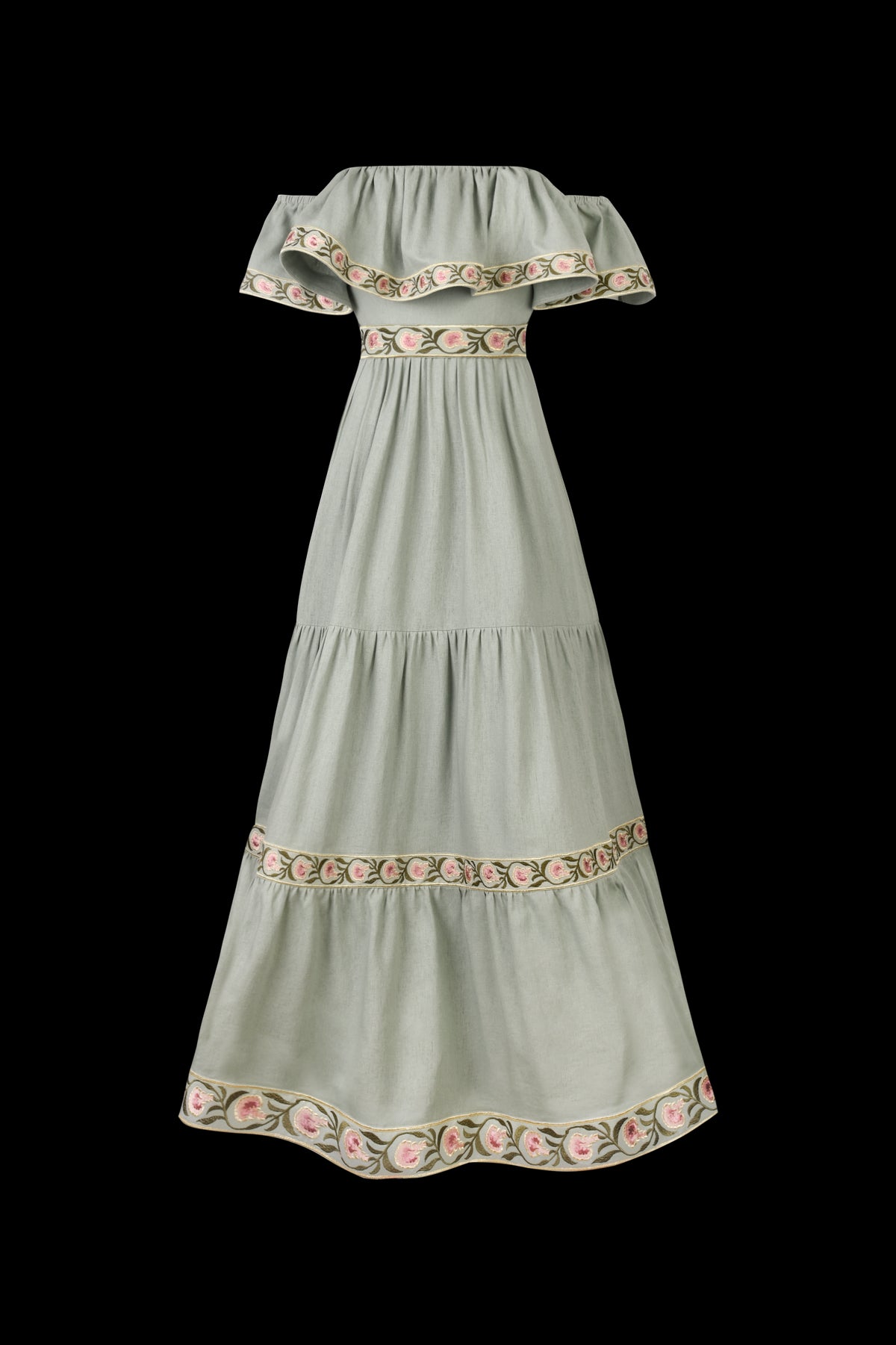 Carnation Ruffle Dress in Mint & Pink