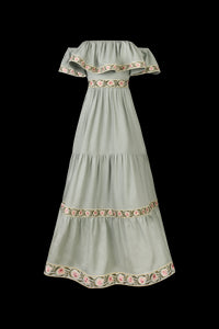 Carnation Ruffle Dress in Mint & Pink