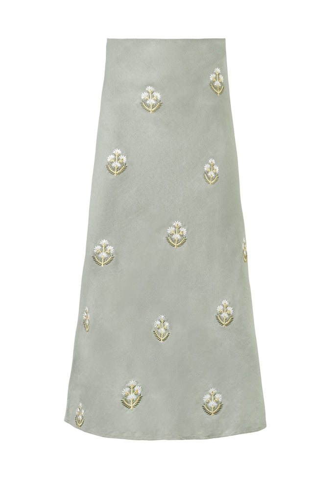 Mina Skirt-Mint & Ivory Rosewater House