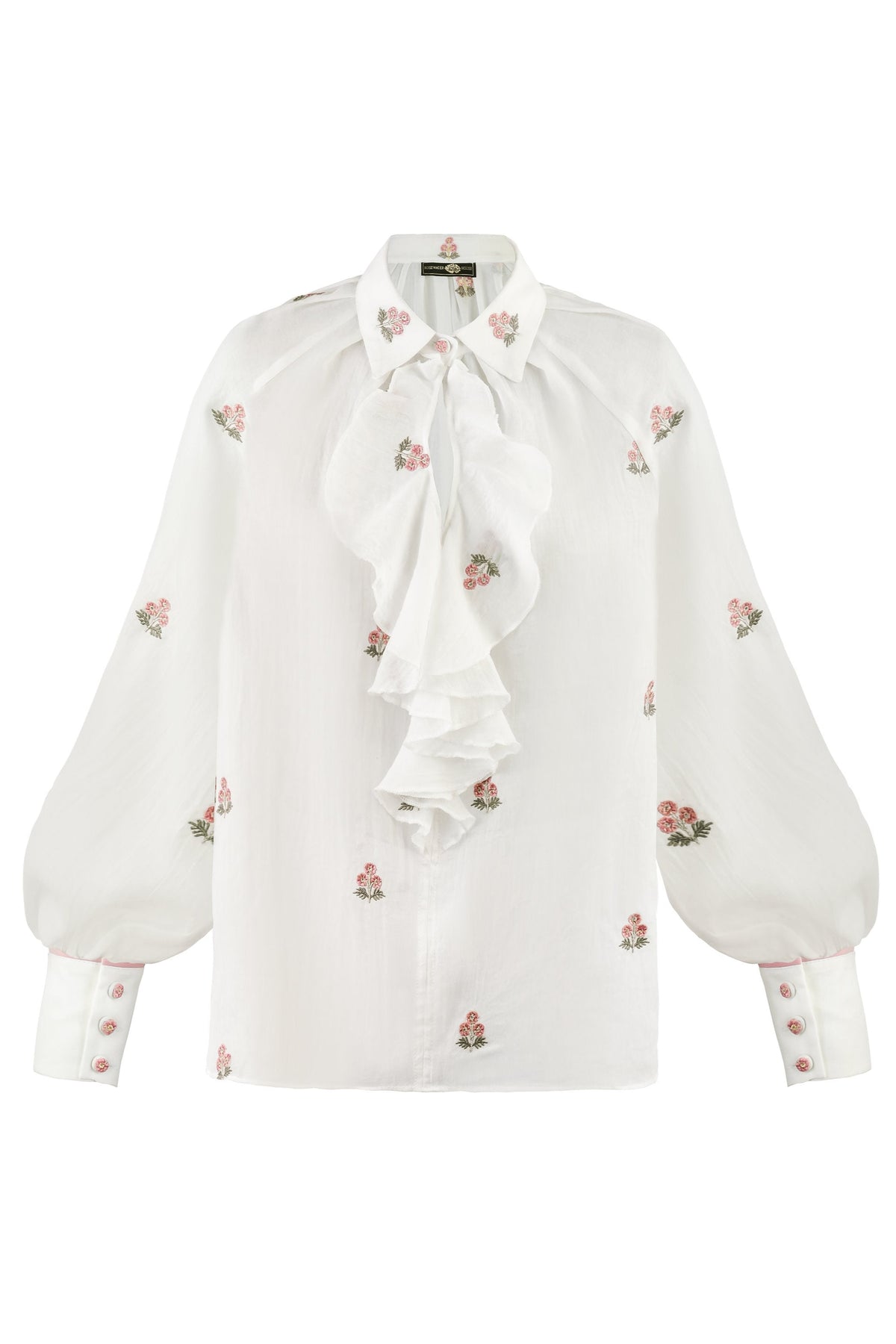 Naz Blouse - White & Pink Rosewater House