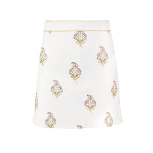 Sarv Mini Skirt - White & Pink Rosewater House