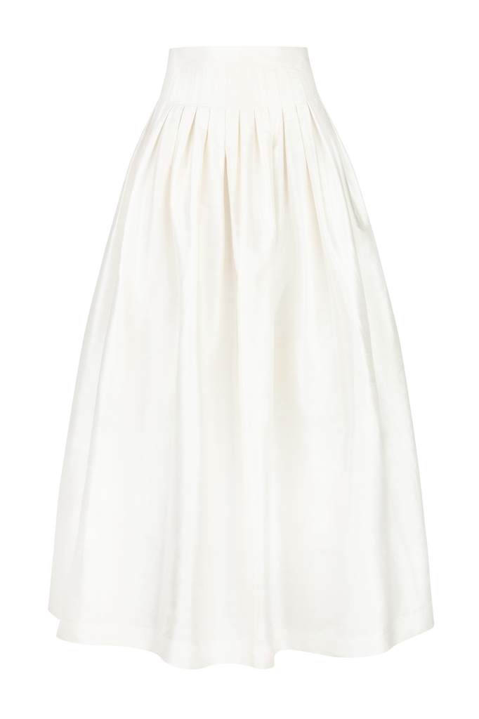 Silk Taffeta Yass Skirt in Off-White