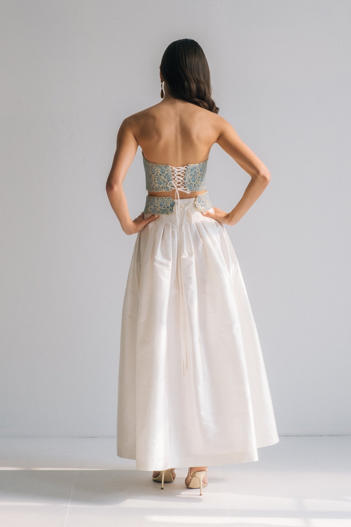 Silk Taffeta Yass Skirt in Off-White