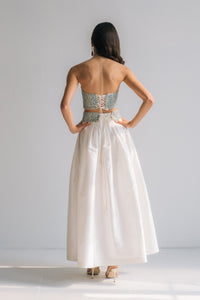 Silk Taffeta Yass Skirt in Off-White