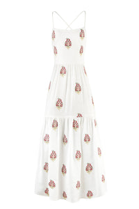 Sarv Maxi Dress - Off White & Red Rosewater House