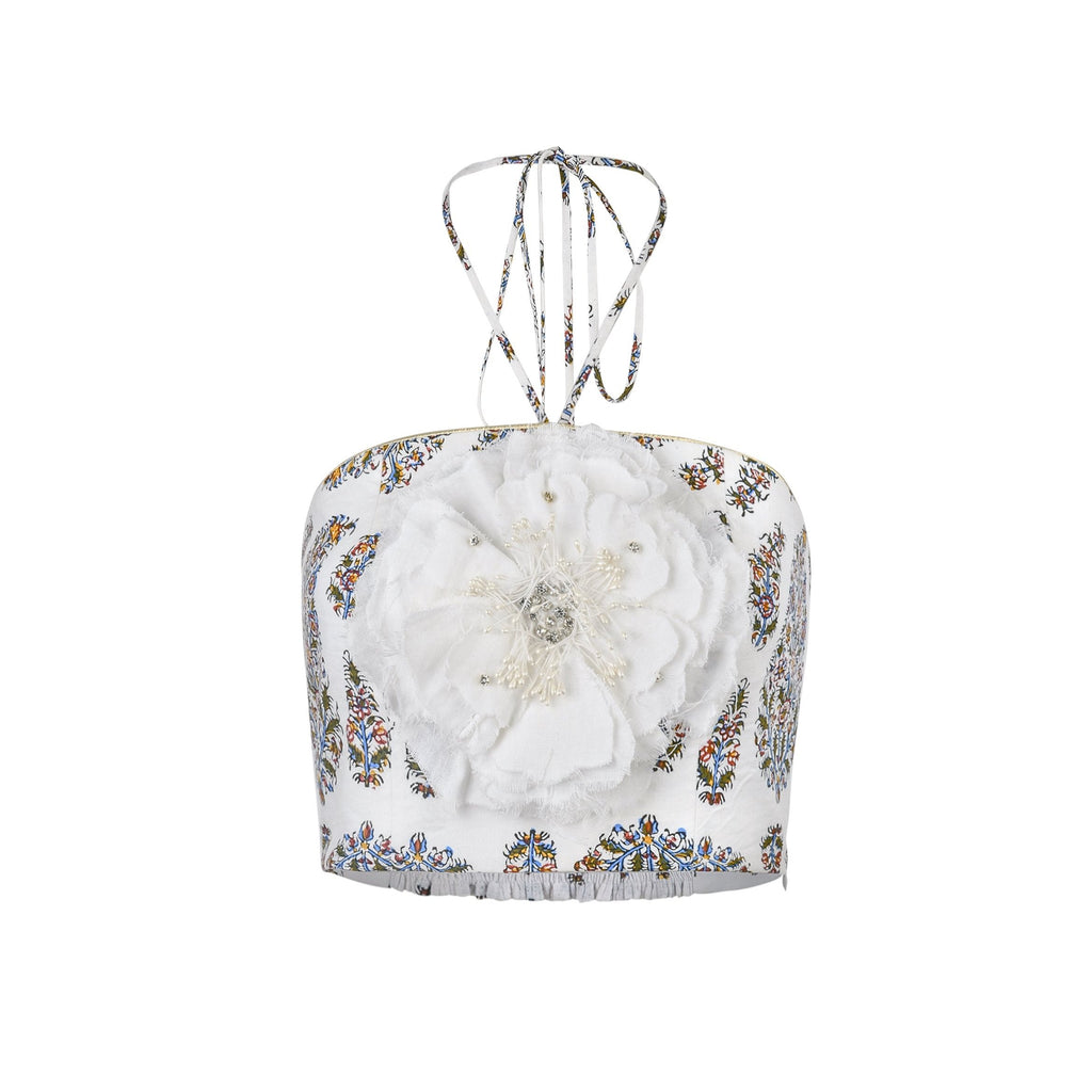 Gol Crop Top - Paisley Bottoms - Skirts Rosewater House