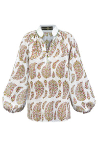 Golab Blouse - Pink Paisley Tops - Blouse Rosewater House