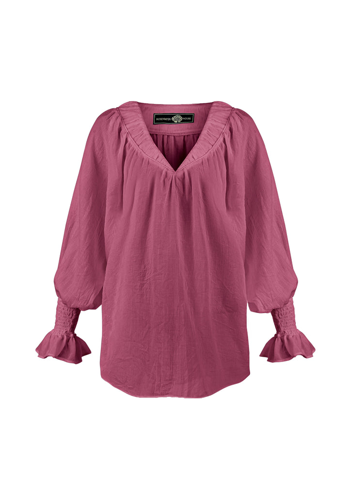 Gol Blouse - Plum Tops - Blouse Rosewater House