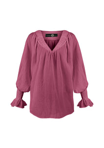 Gol Blouse - Plum Tops - Blouse Rosewater House