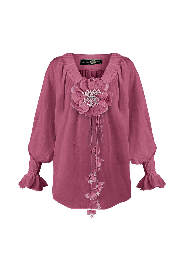 Gol Blouse - Plum Tops - Blouse Rosewater House