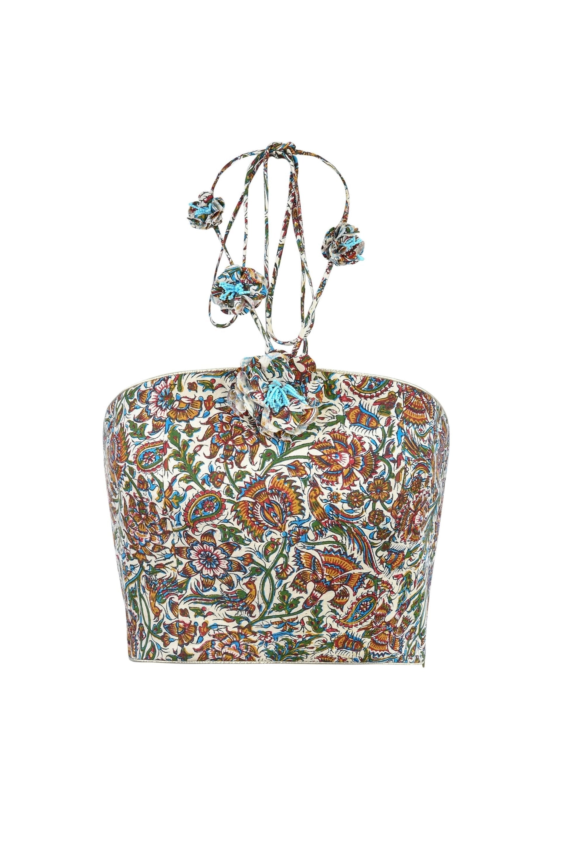 Hava Bustier - Blue Iris Tops - Bustier & Embroidered Rosewater House