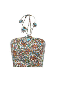 Hava Bustier - Blue Iris Tops - Bustier & Embroidered Rosewater House