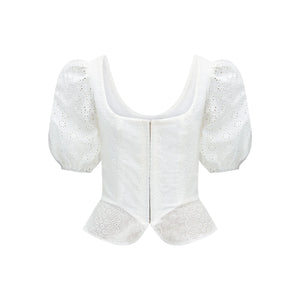 Roya Bodice in White Eyelet