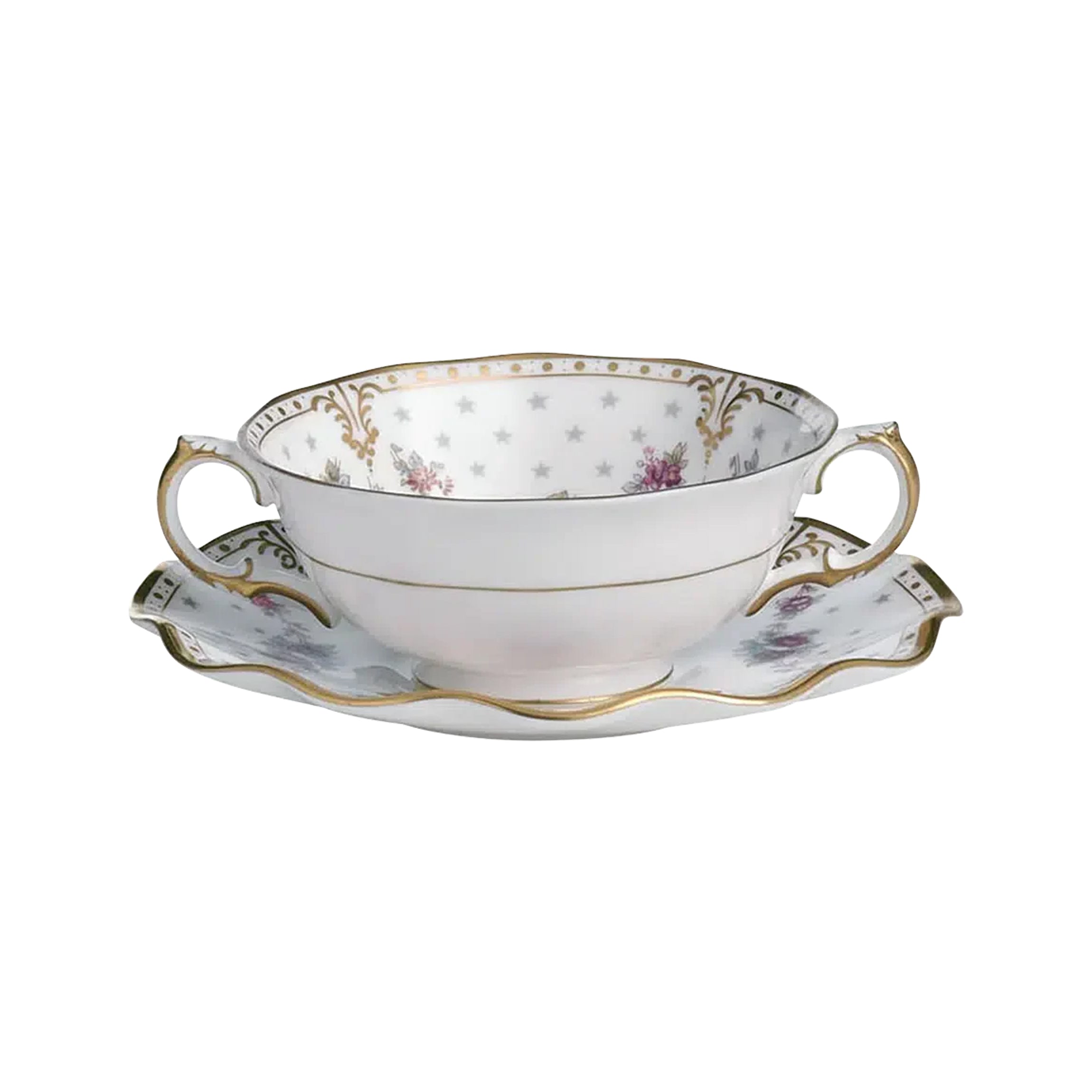 Royal Antoinette Cream Soup Bowl & Stand
