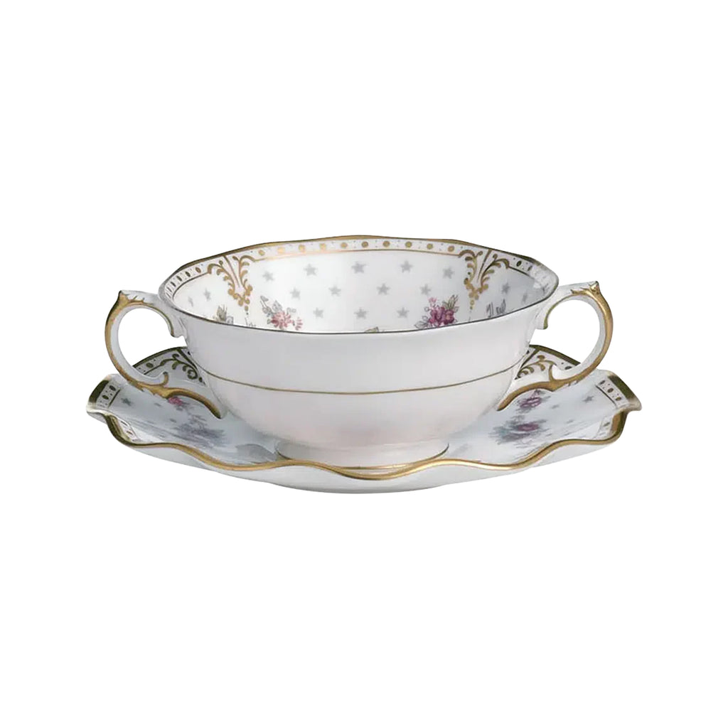 Royal Antoinette Cream Soup Bowl & Stand
