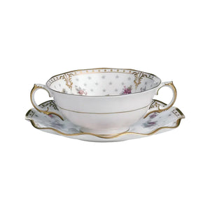Royal Antoinette Cream Soup Bowl & Stand