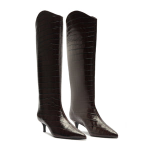 Maryana Lo Wide Boot in Dark Chocolate