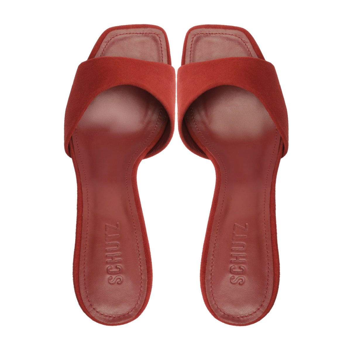 Posseni Suede Sandal in Red Brown