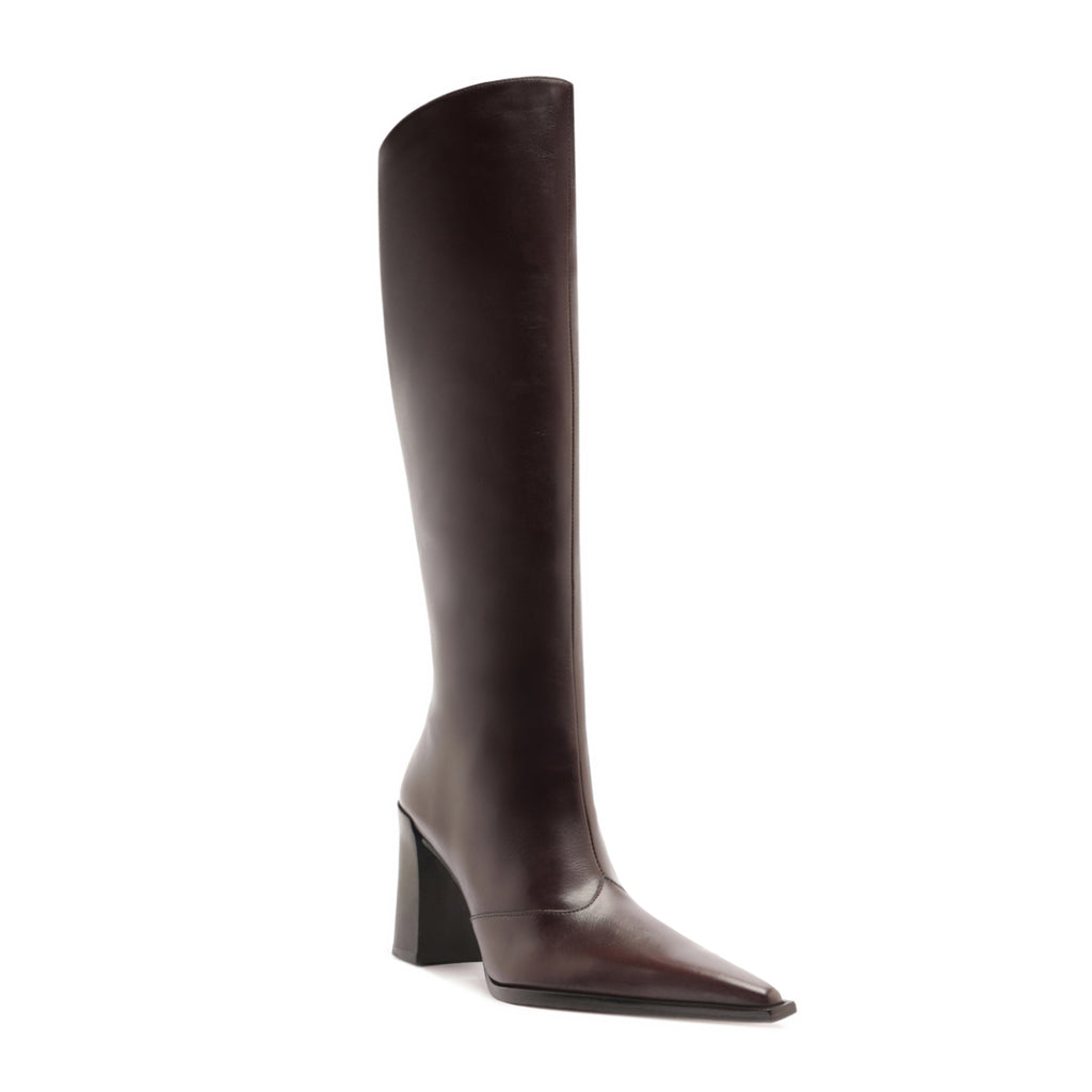 Raffaela Up Leather Boot in Dark Chocolate