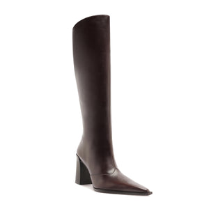Raffaela Up Leather Boot in Dark Chocolate