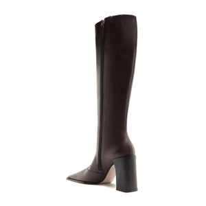 Raffaela Up Leather Boot in Dark Chocolate