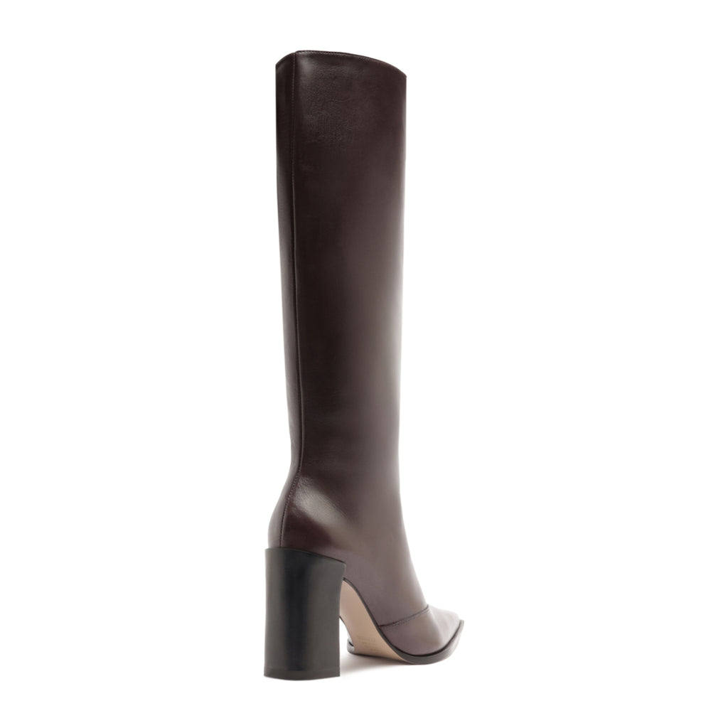 Raffaela Up Leather Boot in Dark Chocolate