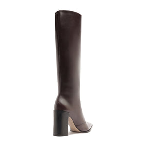 Raffaela Up Leather Boot in Dark Chocolate