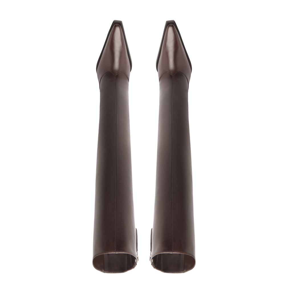 Raffaela Up Leather Boot in Dark Chocolate