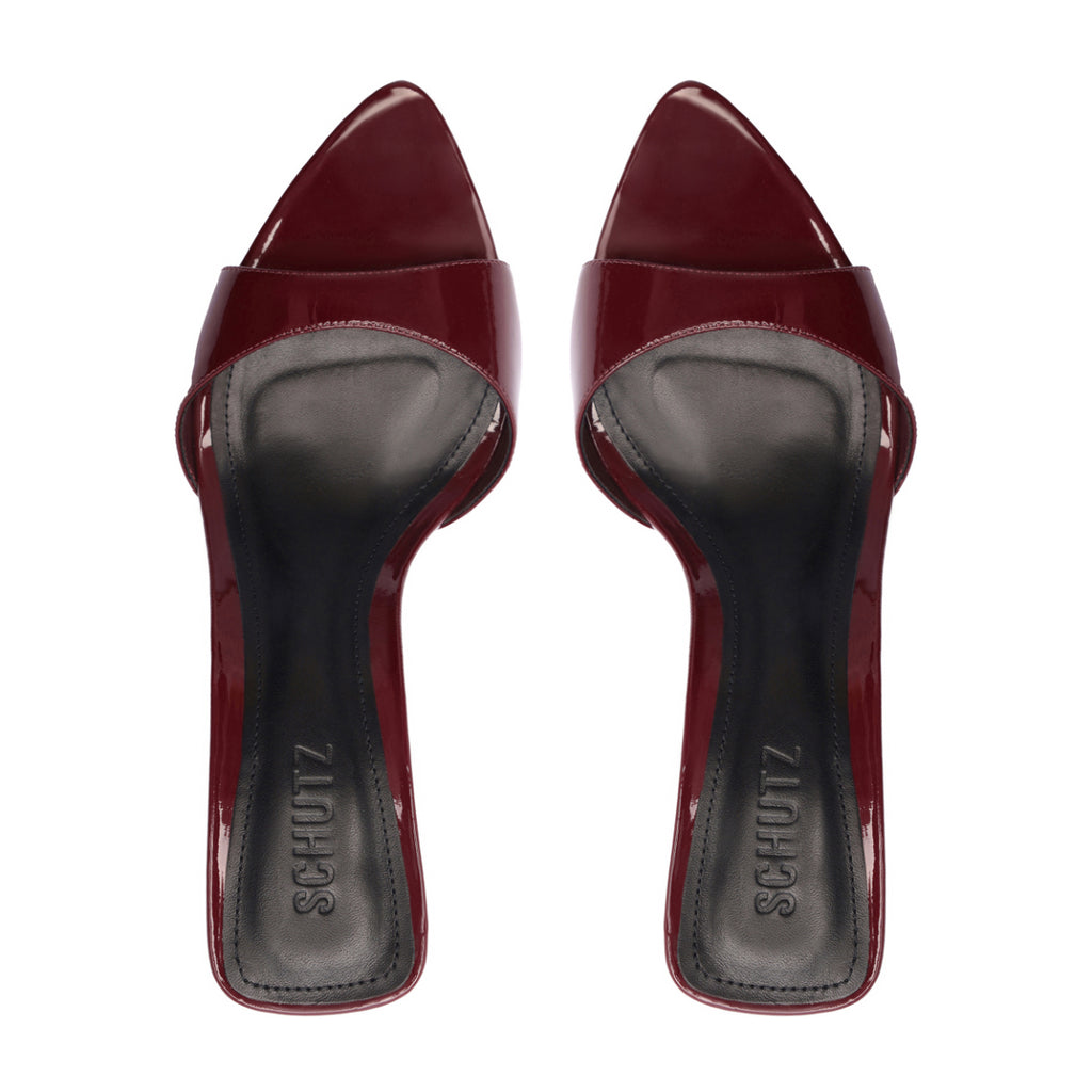 Elodie Patent Sandal in Vino