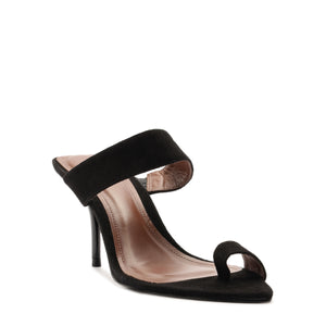Melina Suede Sandal in Black
