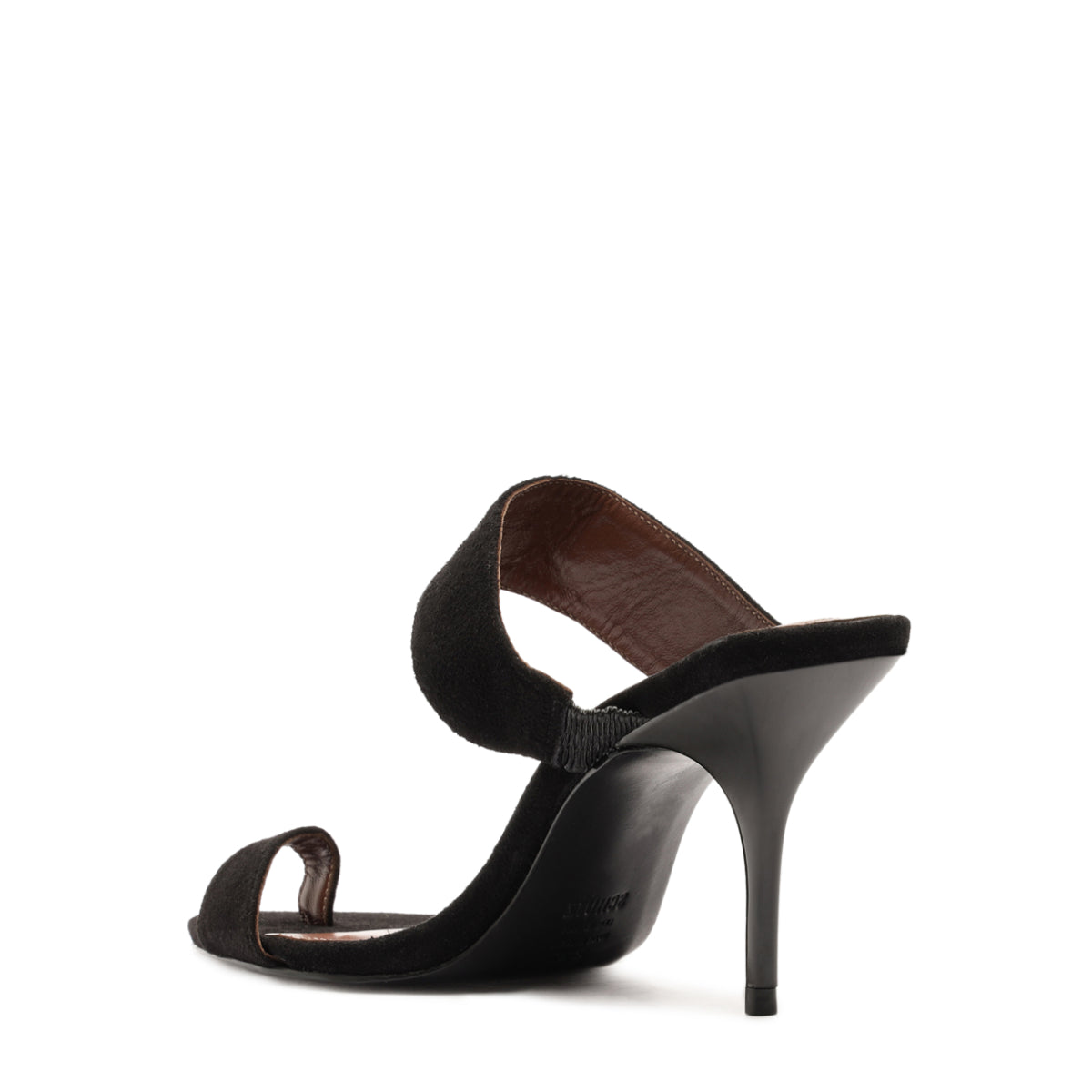 Melina Suede Sandal in Black