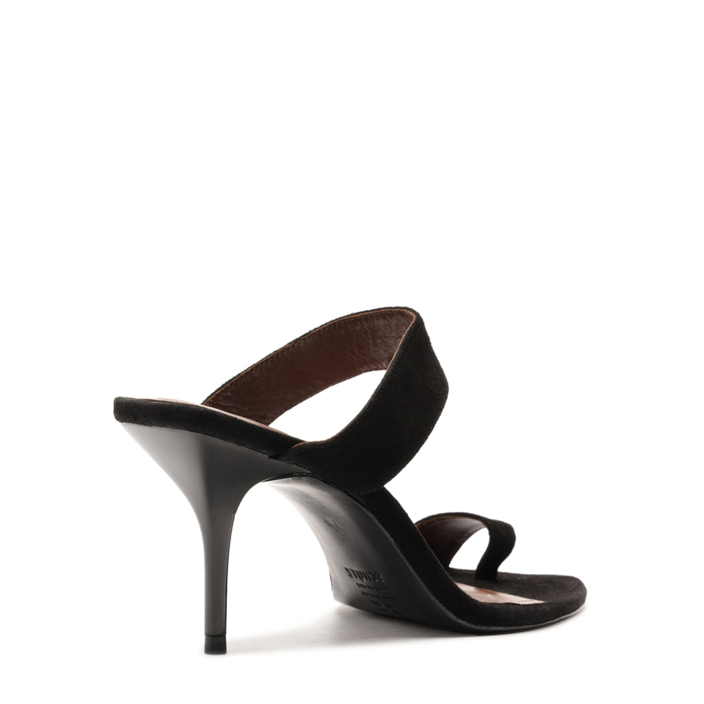 Melina Suede Sandal in Black