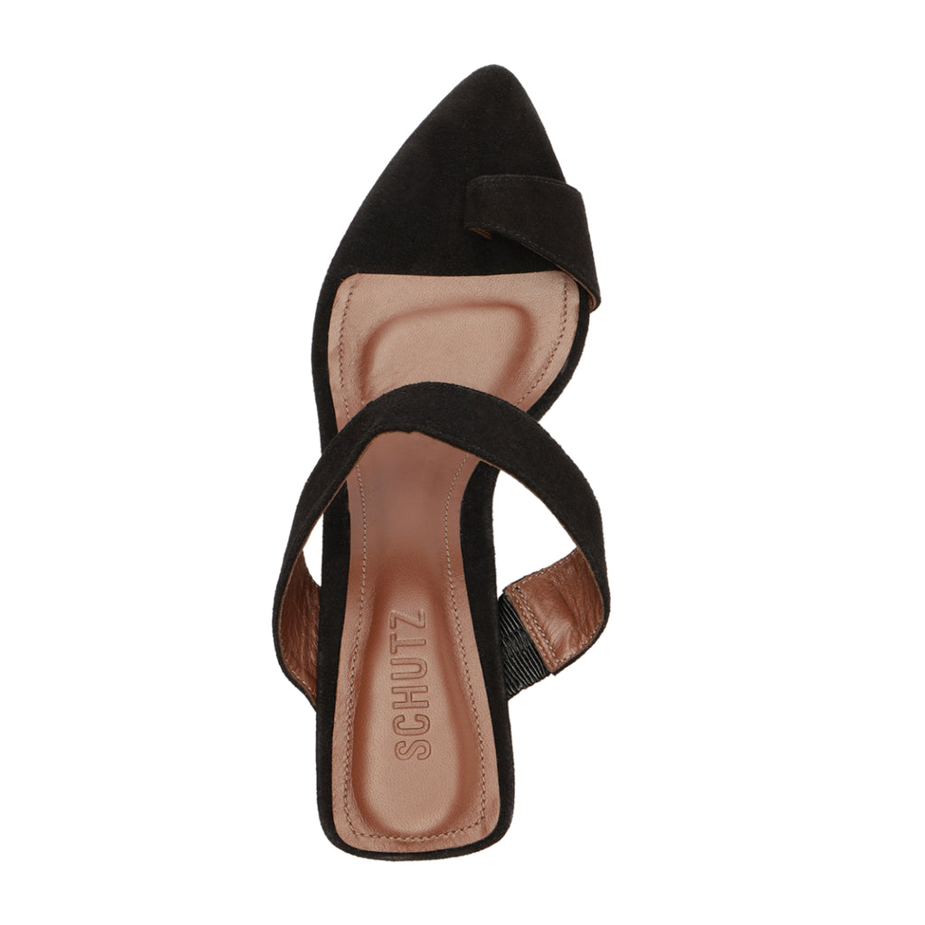 Melina Suede Sandal in Black