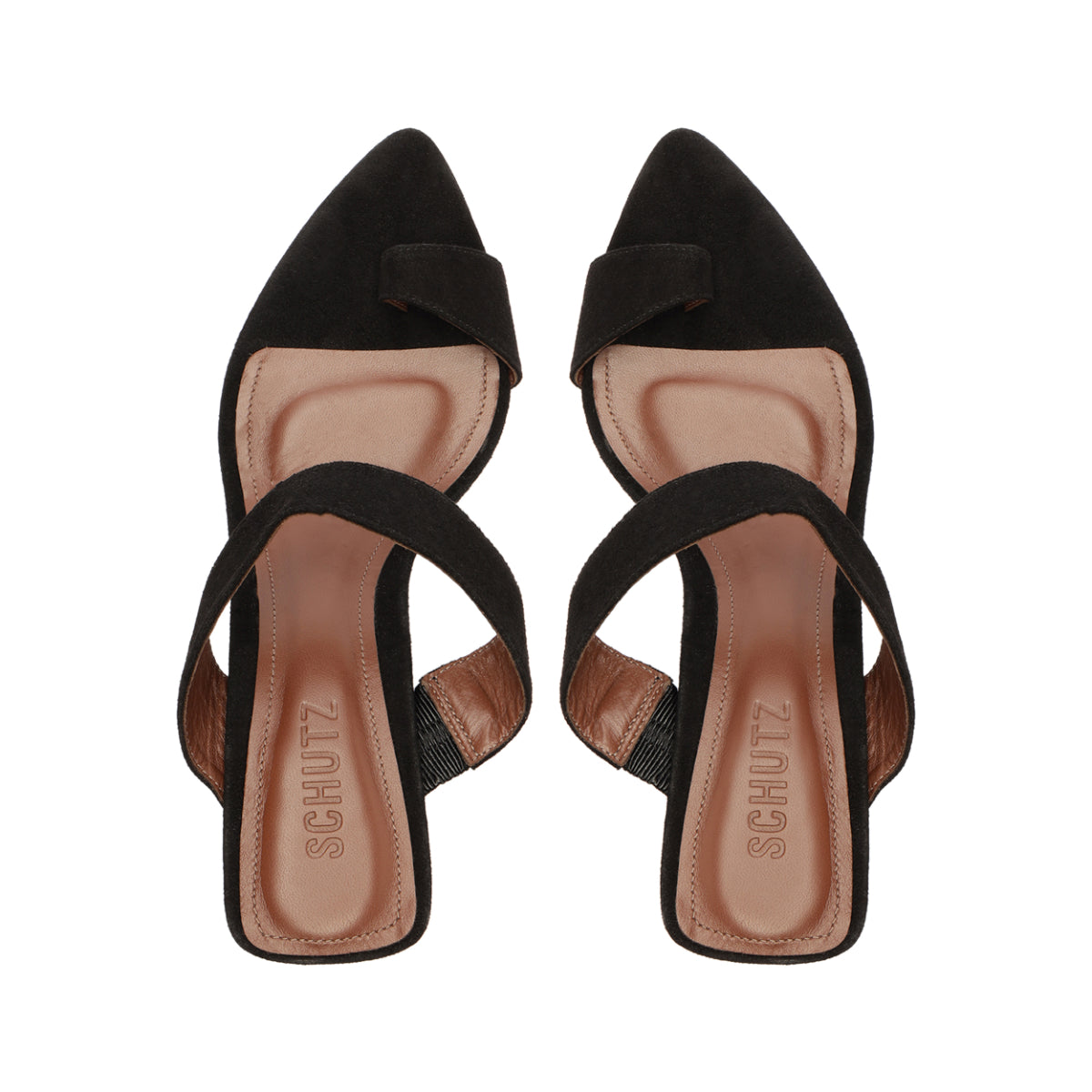 Melina Suede Sandal in Black