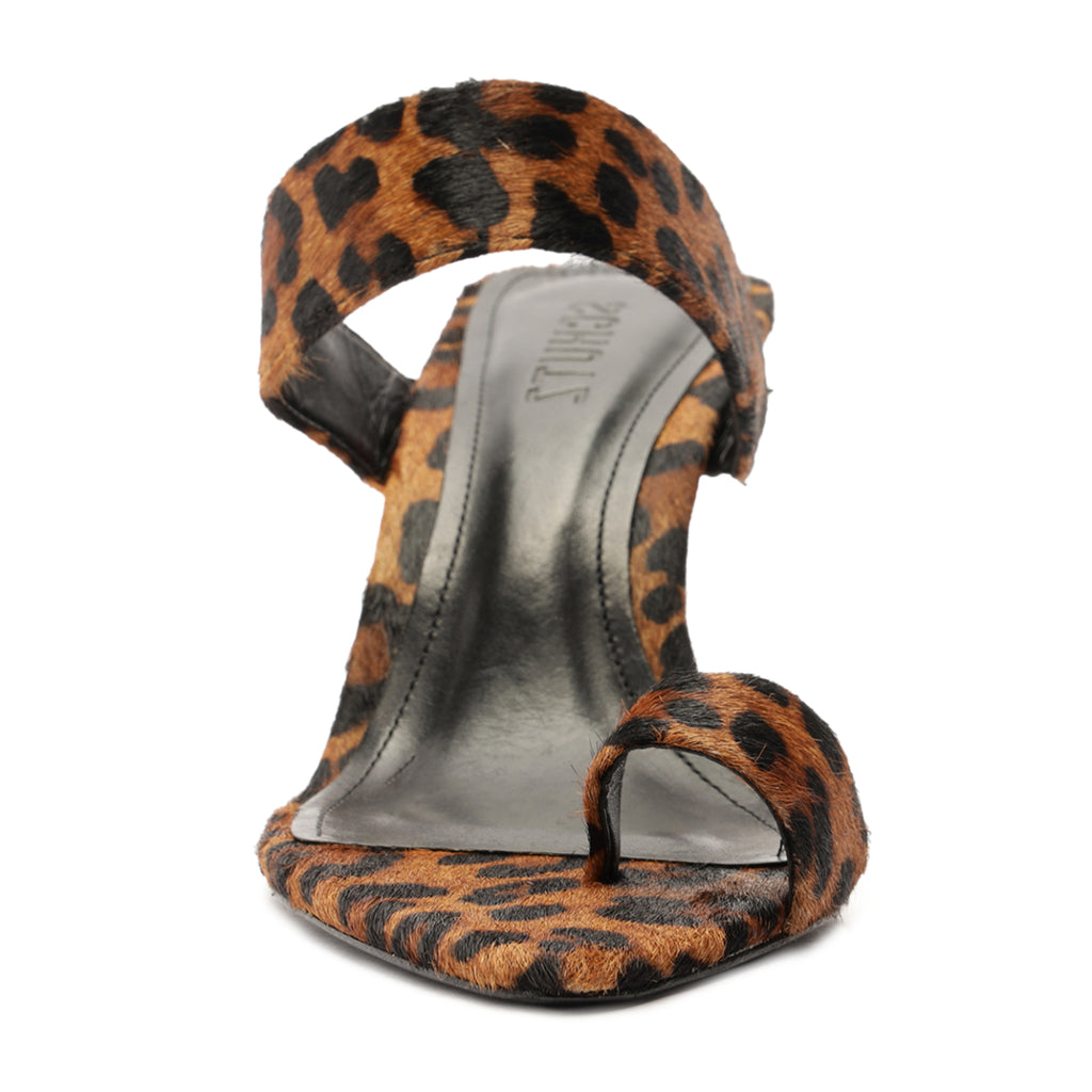 Melina Hair Calf Sandal in Leopard