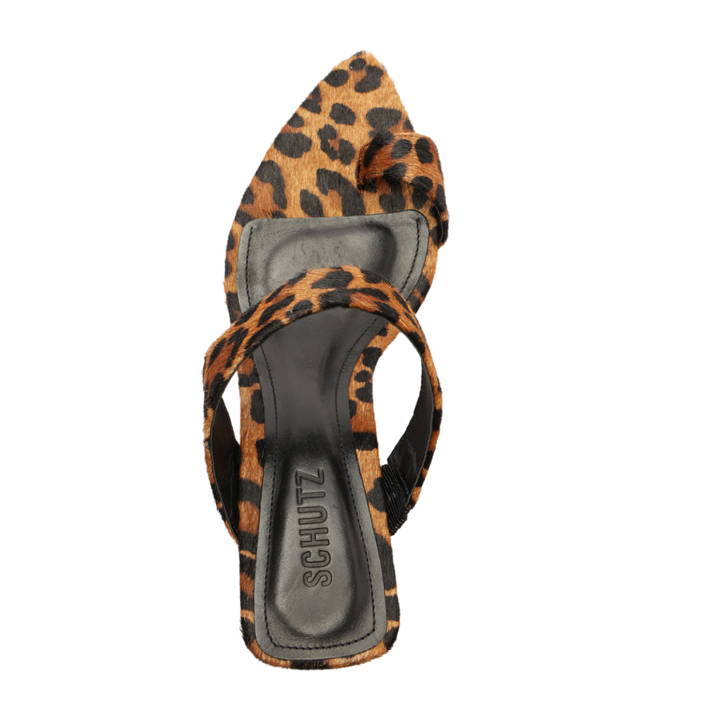 Melina Hair Calf Sandal in Leopard