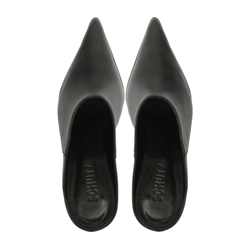 Mikki Mule Leather Pump in Black