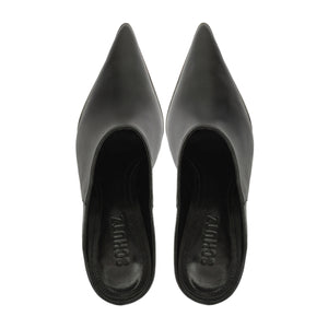 Mikki Mule Leather Pump in Black